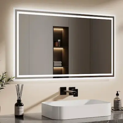 Conjunto lavabo con espejo LED
