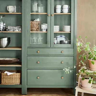  Mueble de salón Ikea Hemnes verde oliva