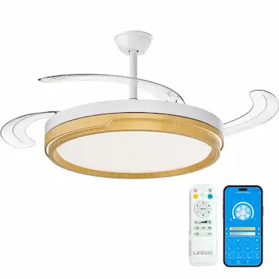 Ventilador de techo con aspas abatibles